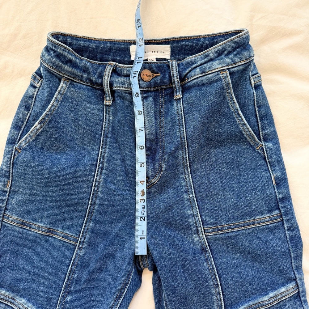 Risen High Rise Women's Ankle Straight Leg Stretchy Cotton Denim Jeans Size 3/26 - Picture 12 of 13